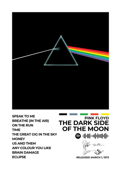 PINK FLOYD - The Dark Side Of The Moon&nbsp;- Own a piece of rock history with this The Dark Side of the Moon album cover poster. Featuring the legendary prism design, this artwork symbolizes the album’s deep and timeless themes. A must-have for Pink Floyd fans and music lovers alike.