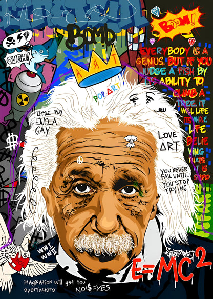 Albert Einstein Graffiti Art