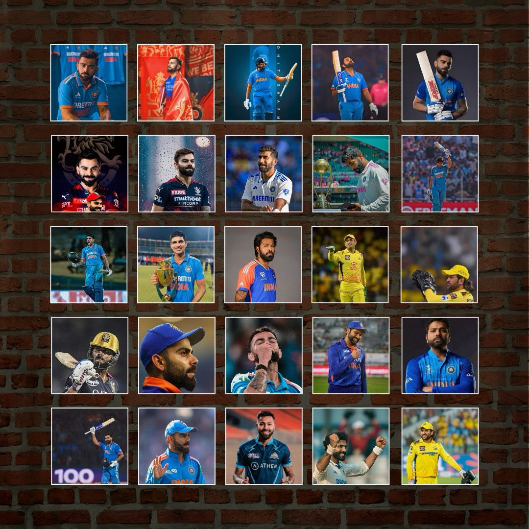 Indian Cricket team Stickers – Set of 25