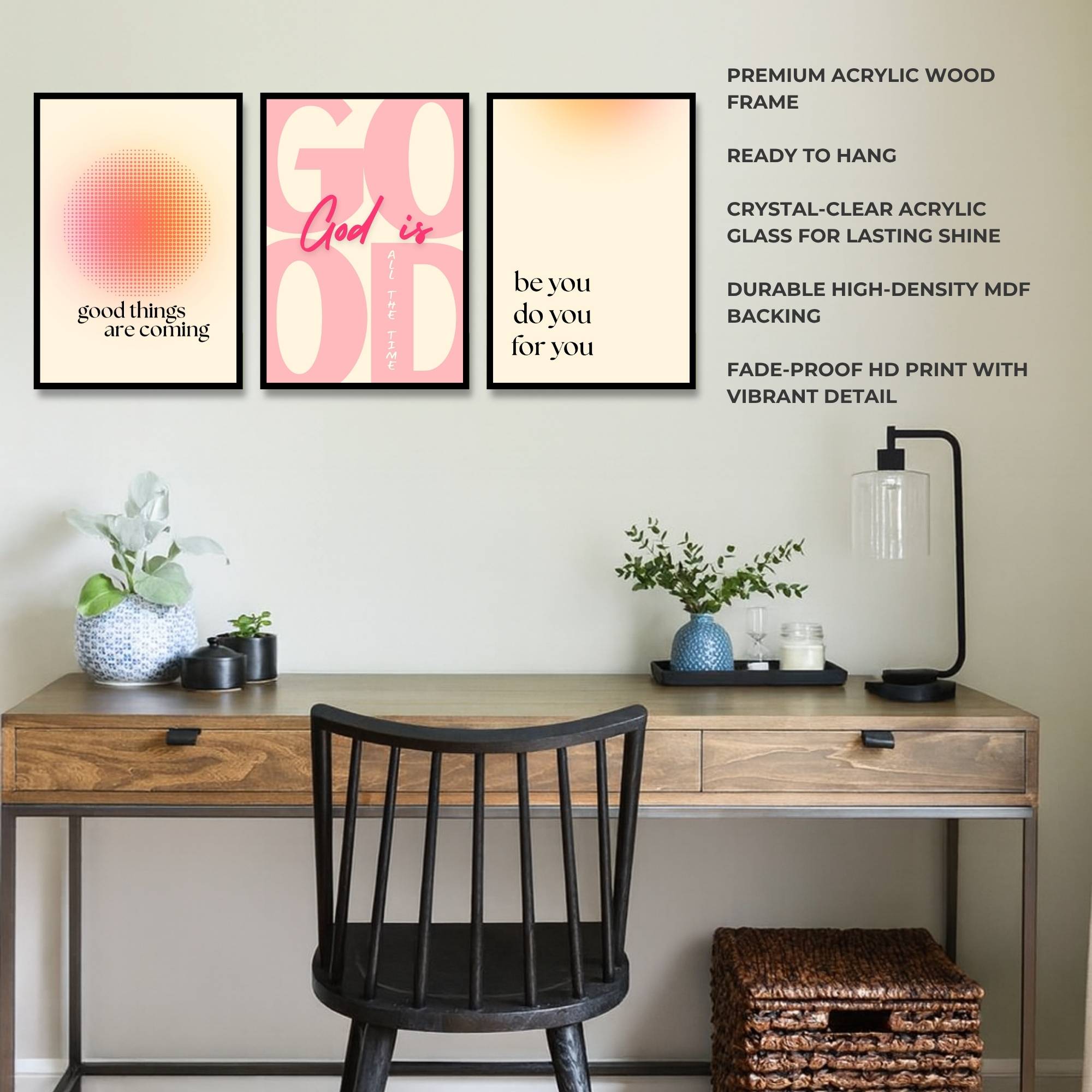 Calm & Grateful | SET OF 3 FRAMES