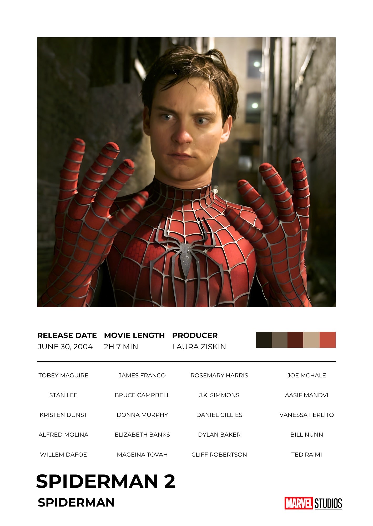 Candid Apricot presents Spider-Man 2: The Web-Slinging Sequel movie poster and frame.