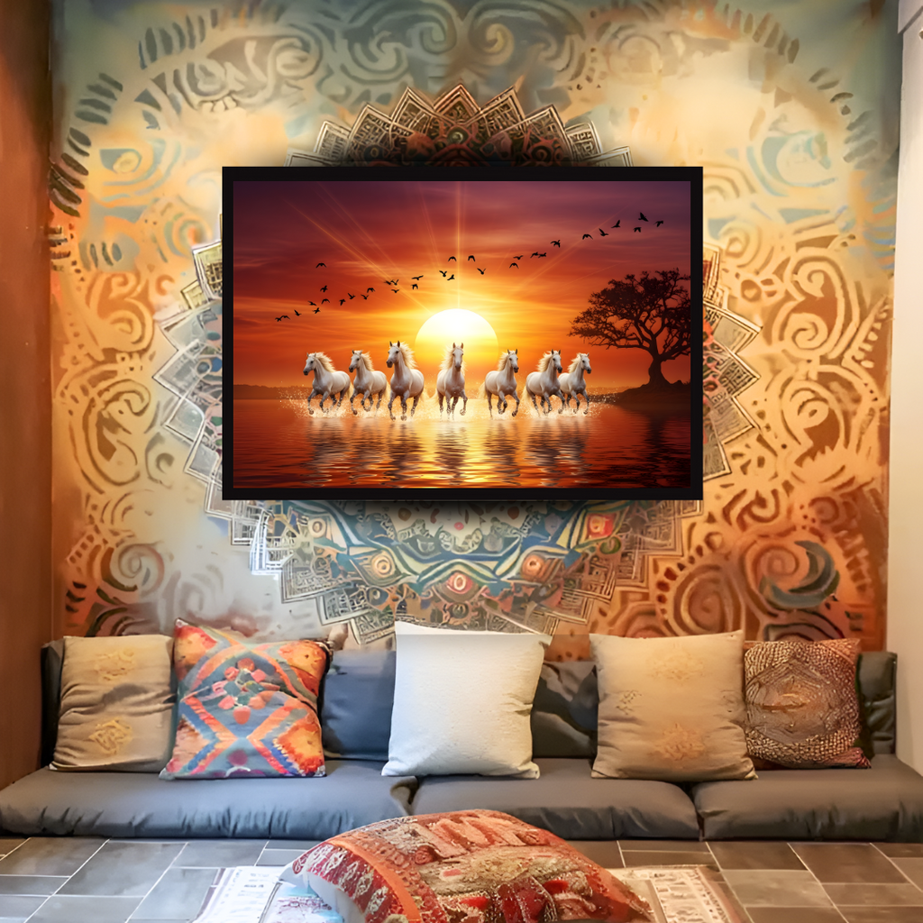 Running Horses at Sunset