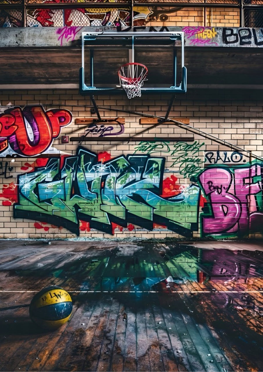 Basketball Court Graffiti Art