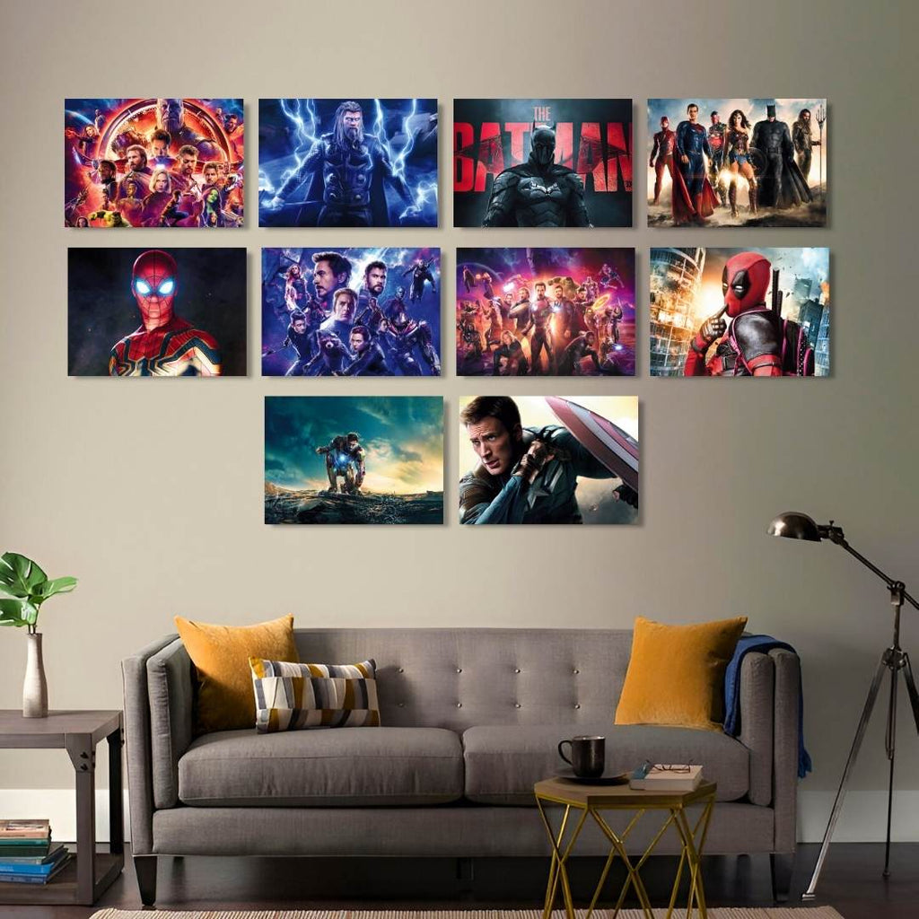 SET OF 10 POSTERS | SUPERHERO | UNFRAMED