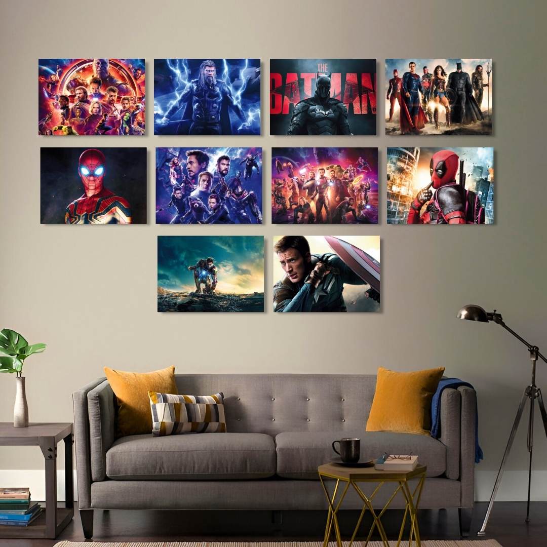 SET OF 10 POSTERS | SUPERHERO | UNFRAMED